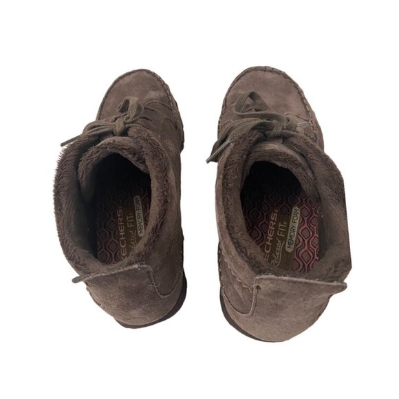 Skechers Brown Suede Bikers Lineage Lace Up Chukka Mocs Booties, Size 6.5 - Picture 8 of 10